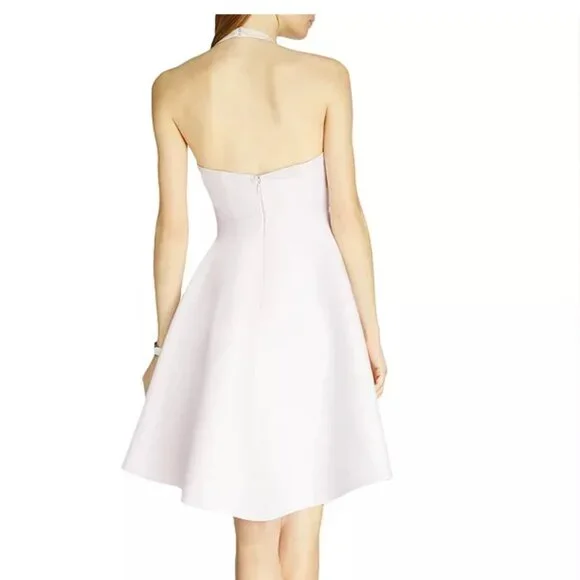 shimmery halter dress White Shimmery Tiered Ruffle Halter Mini Dress